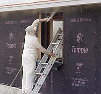 Painting the soffit.